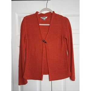 Blast Toggle Closure Open Knit Cardigan Womens‎ Size Small Petite Orange Sweater